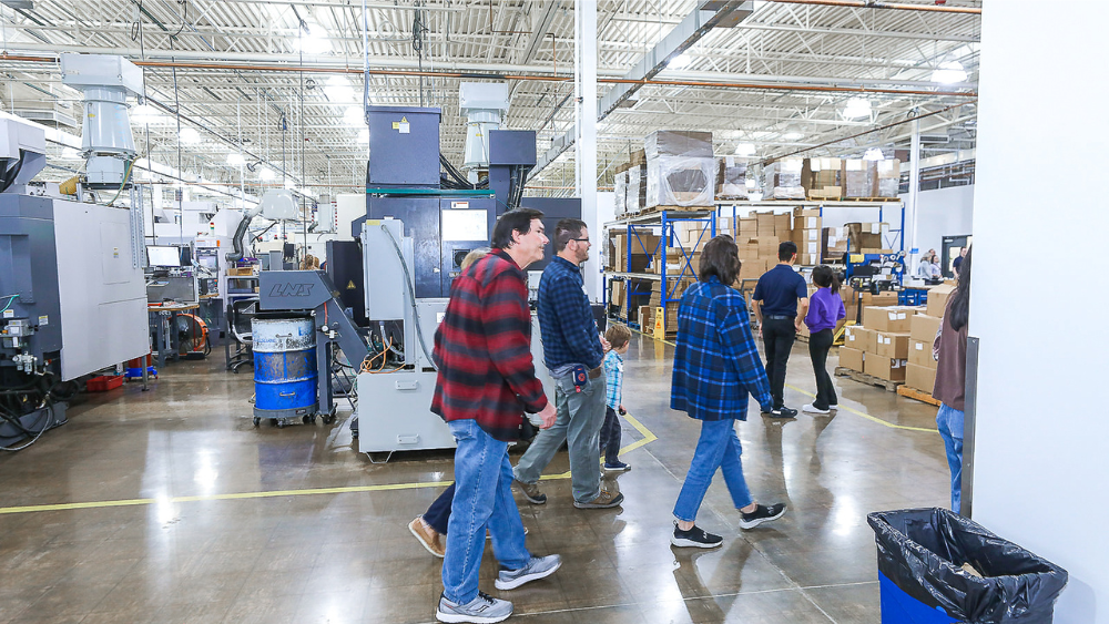 Hirsh employees show their friends and family their new headquarters
